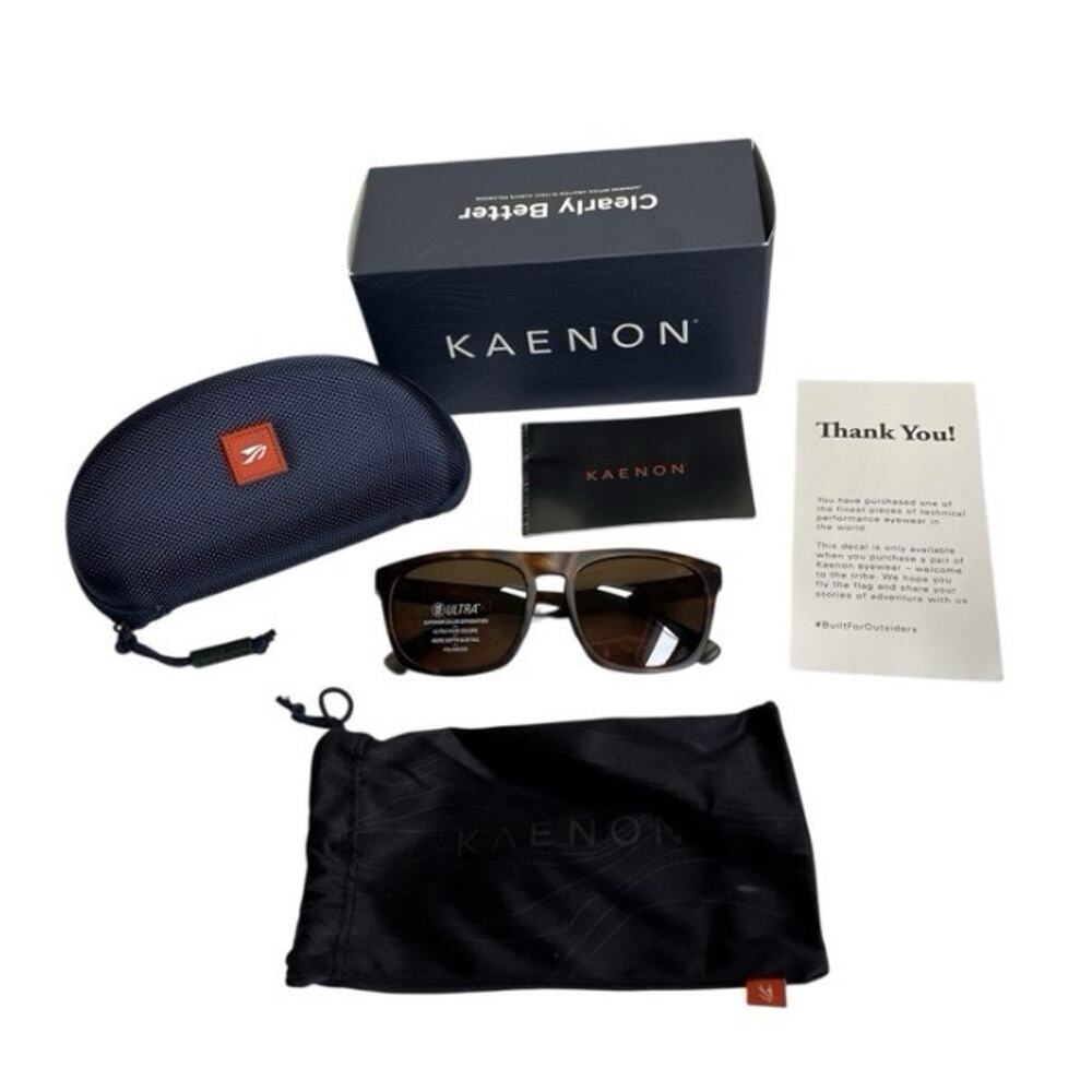 NIB Kaenon SR-91 Polarized Kern Sunglasses Brown Tortoise Frame Ultra Lens $175